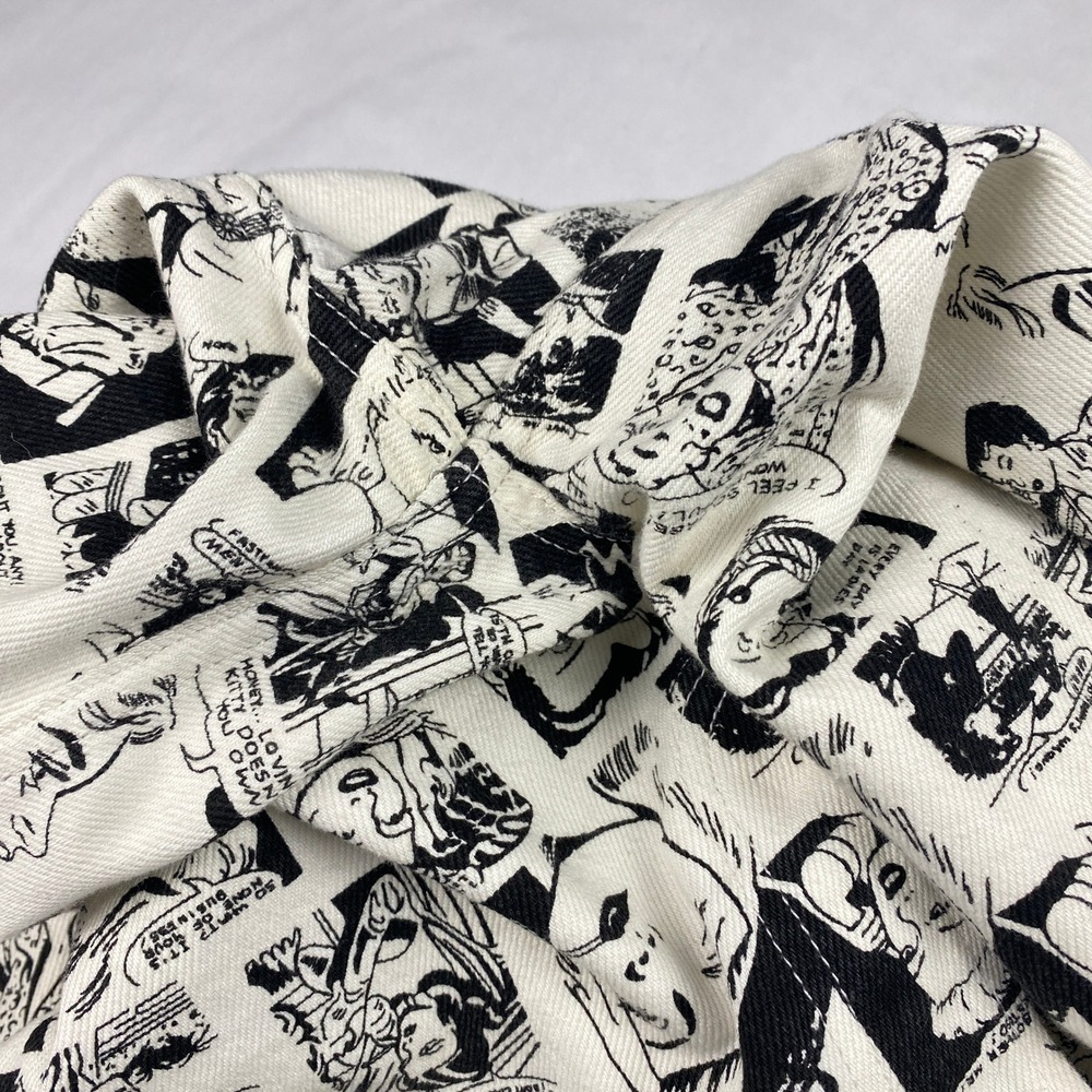 Reformation Newsprint Jeans Women's Size 2* Black and White Comic Print - Picture 7 of 16